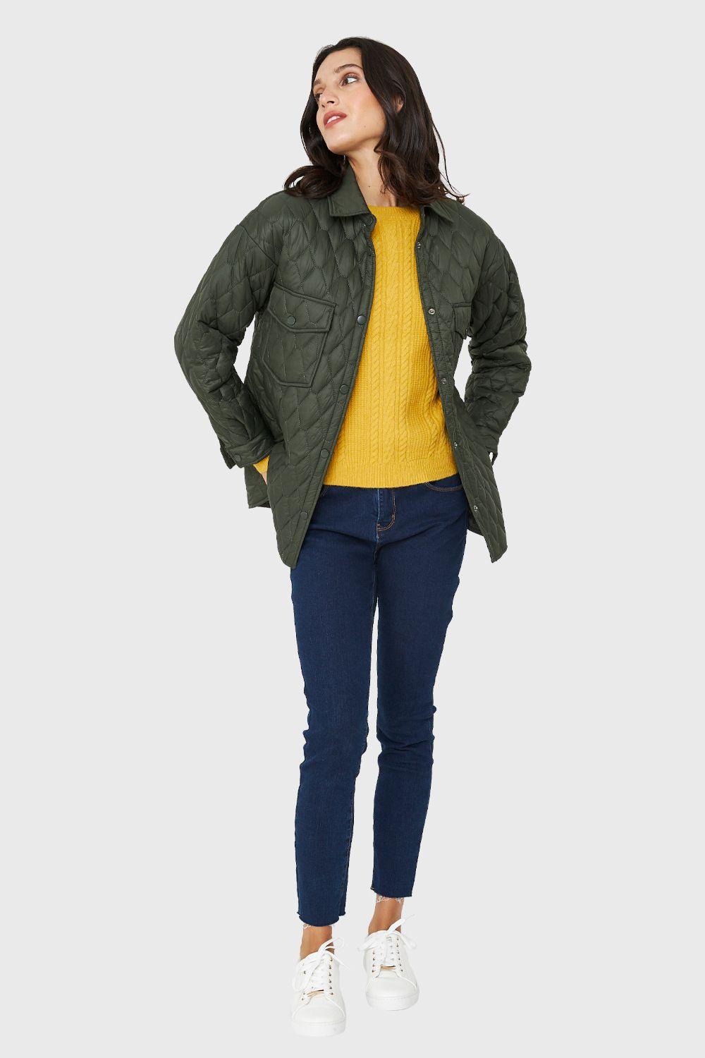 Chaqueta Quilt Tipo Camisera Oliva Nicopoly-1