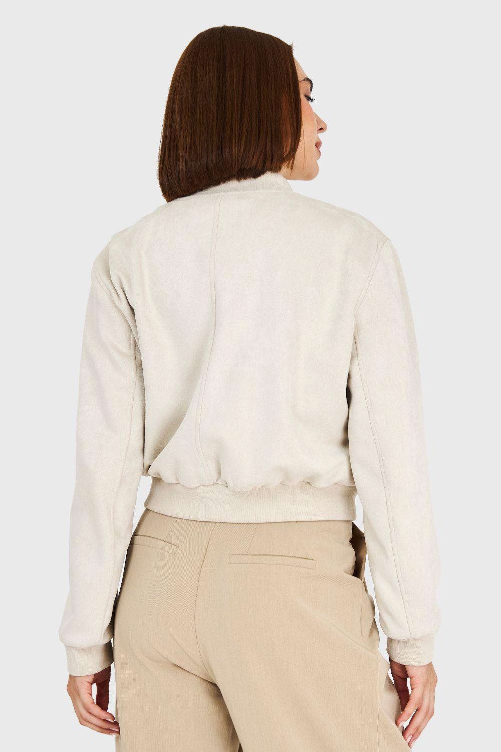 Bomber Tipo Gamuza Blanco Invierno Invierno Nicopoly-3