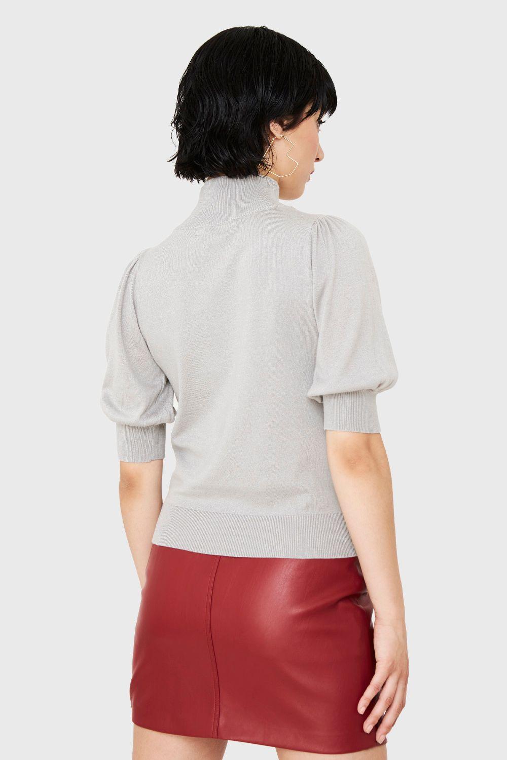 Tejido Beatle Manga Globo Gris Claro Nicopoly-3