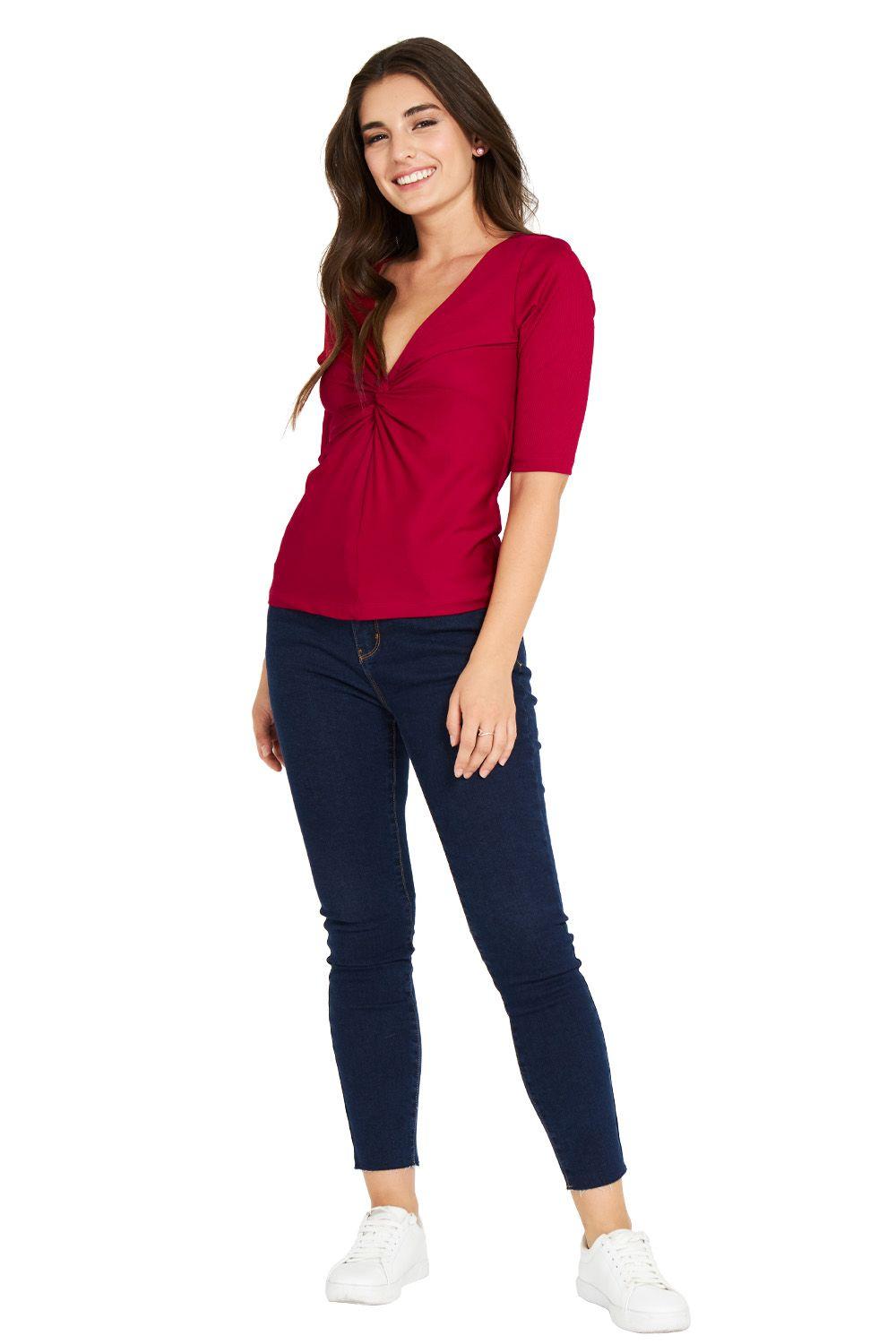 Polera Nudo Frontal Rojo Nicopoly-1