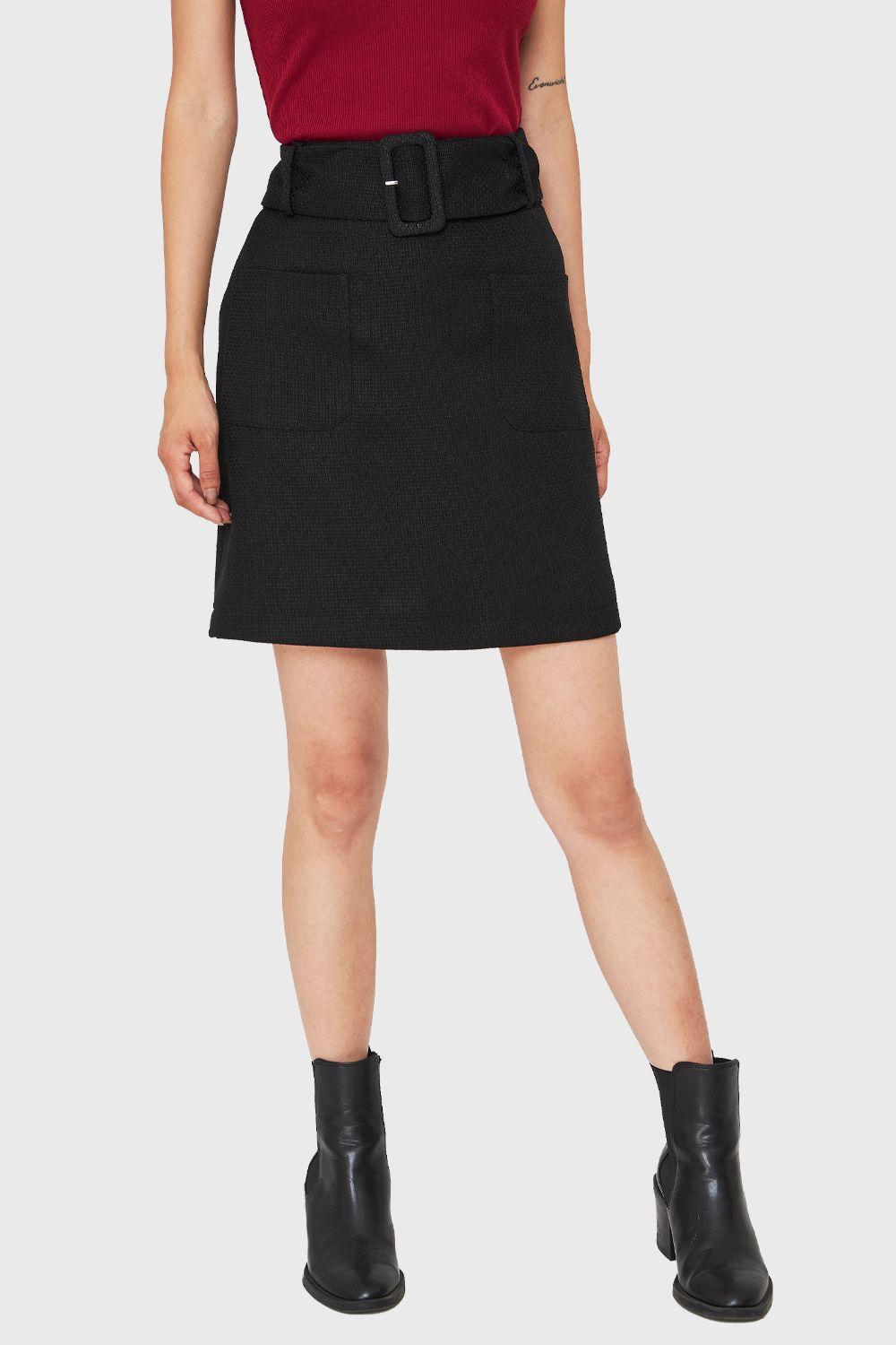 Mini Falda Cinturón Negro Nicopoly-4