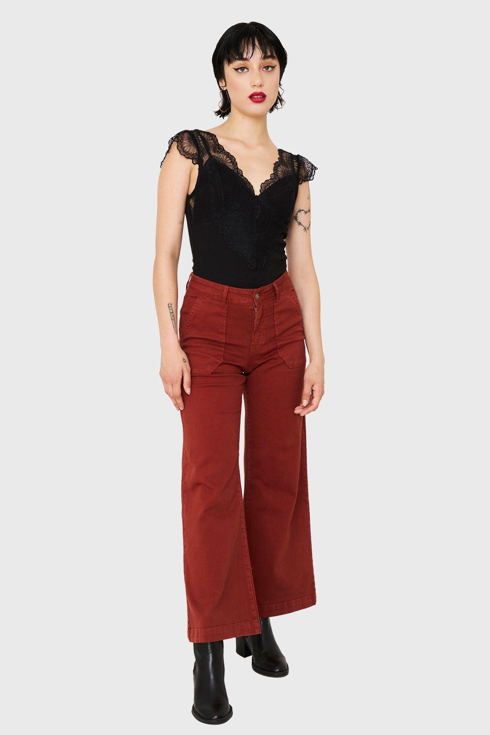 Pantalón Cropped Bolsillos Cobre Nicopoly-1