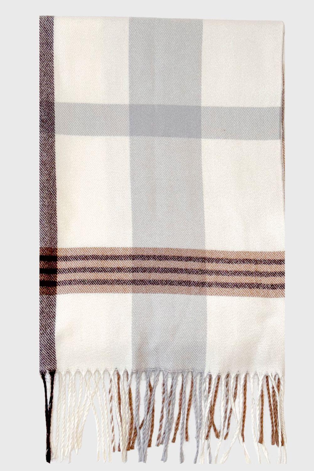 Bufanda Cuadrillé Grande Khaki Nicopoly-1
