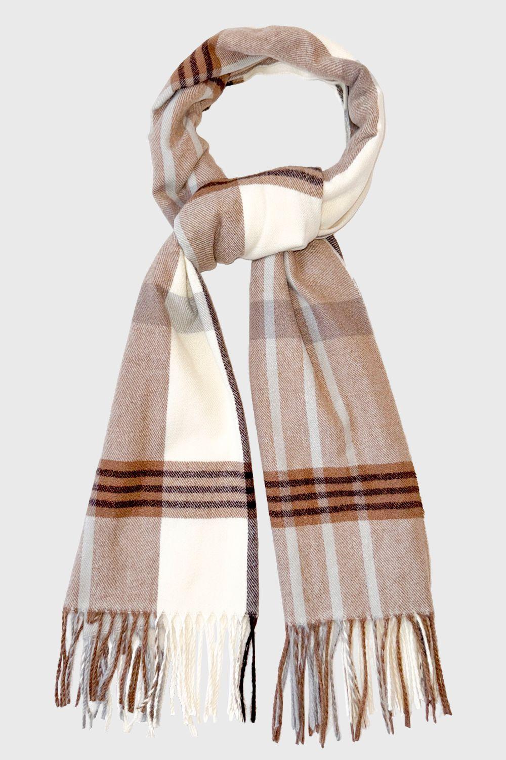 Bufanda Cuadrillé Grande Khaki Nicopoly-2