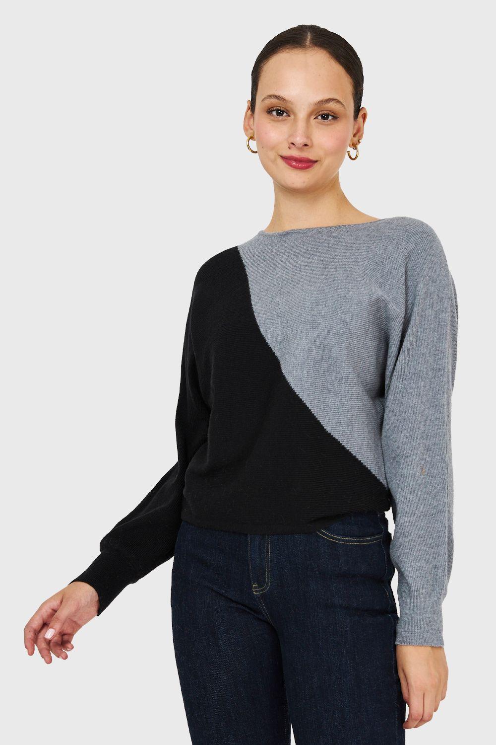 Sweater Color Block Gris Nicopoly-4