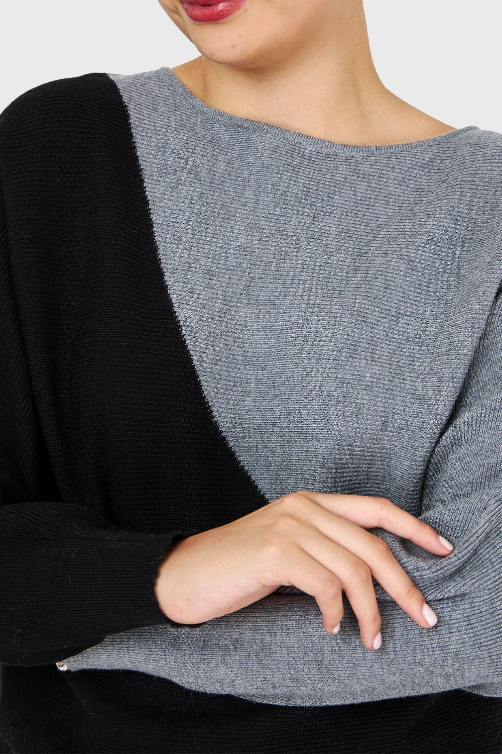 Sweater Color Block Gris Nicopoly-5