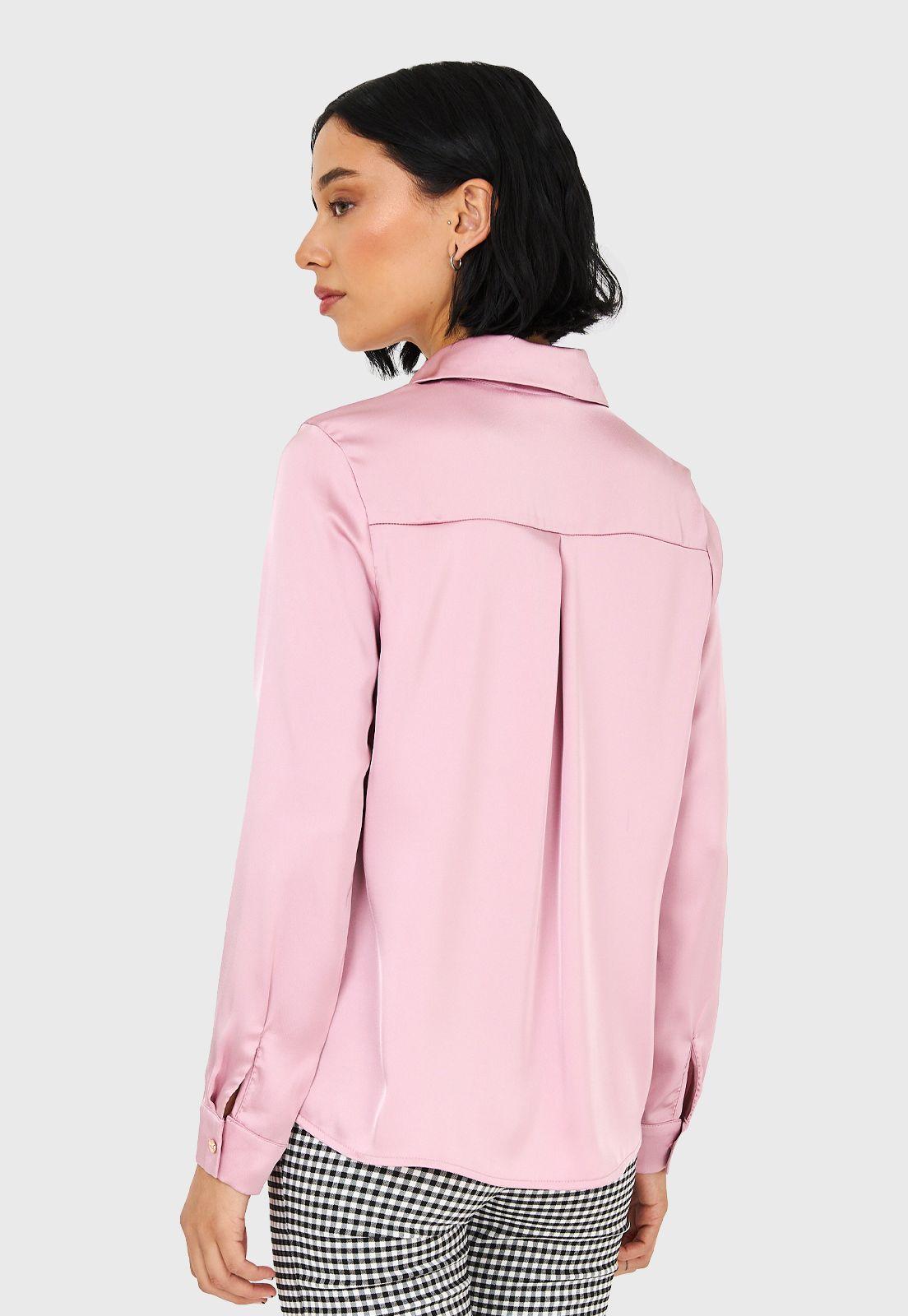 Camisa Básica Tipo Satín Rosado Nicopoly-3