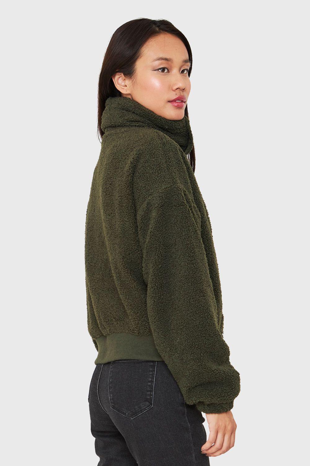 Chaqueta Teddy Cierre Y Broches Oliva Nicopoly-3