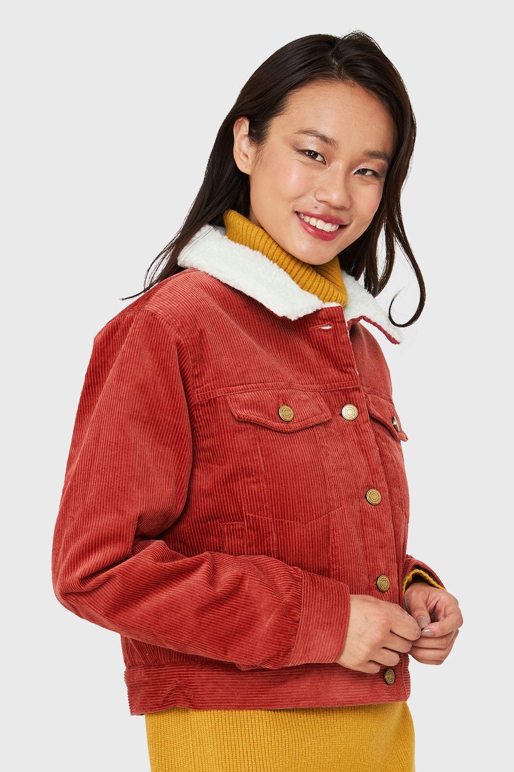 Chaqueta Corta Cotelé Terracota Nicopoly-2