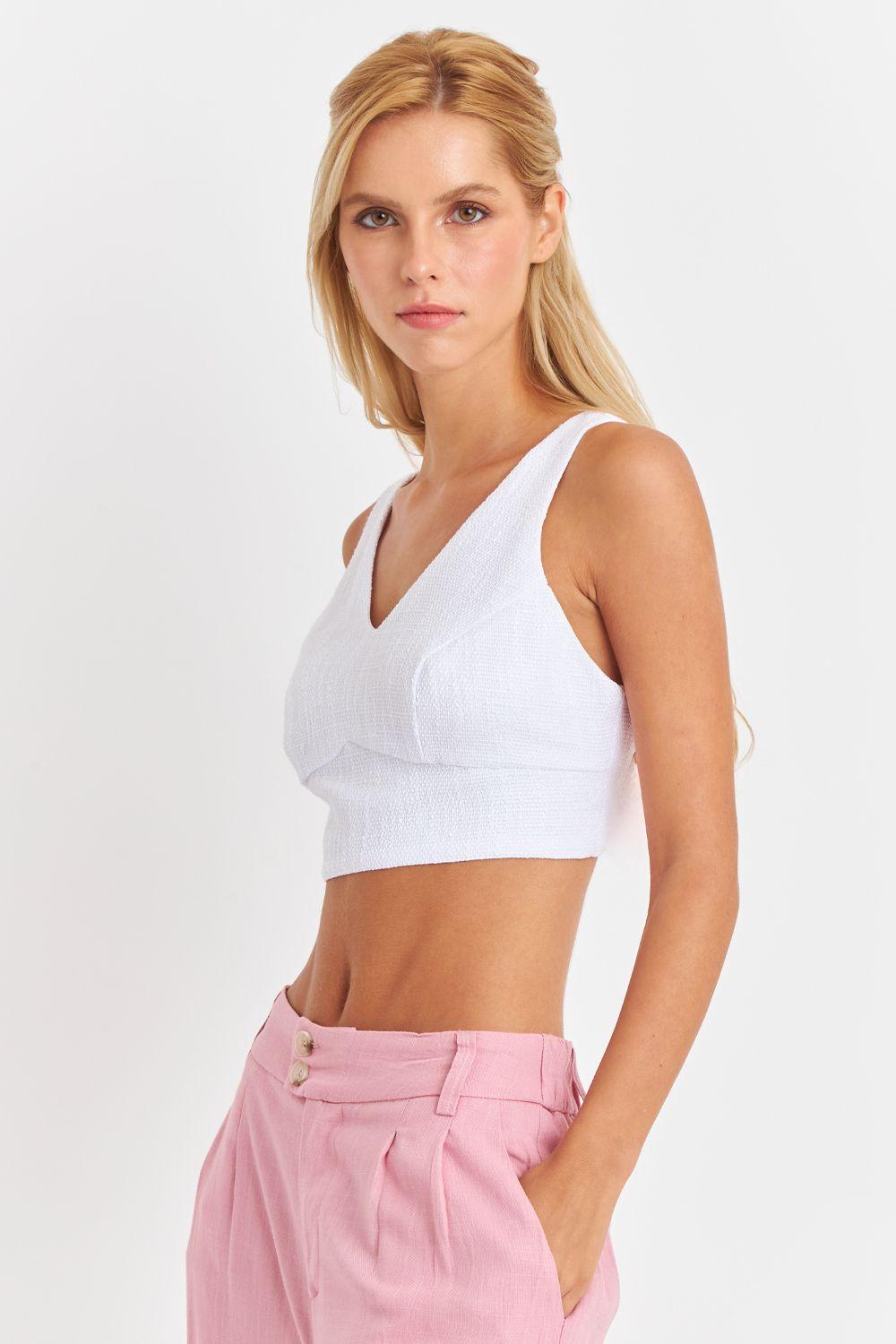 Crop Top Jaspeado Blanco Nicopoly-4