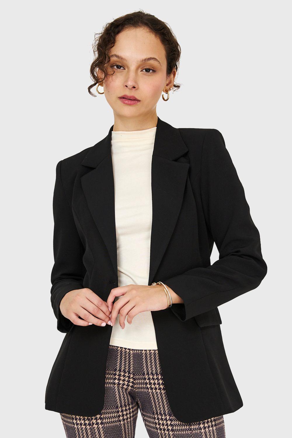 Blazer Un Botón Negro Nicopoly-0