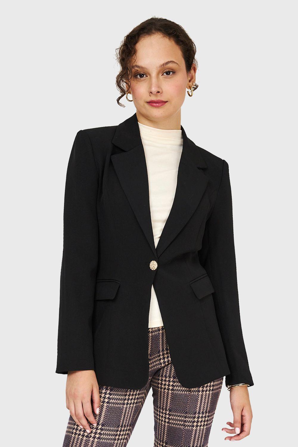 Blazer Un Botón Negro Nicopoly-4