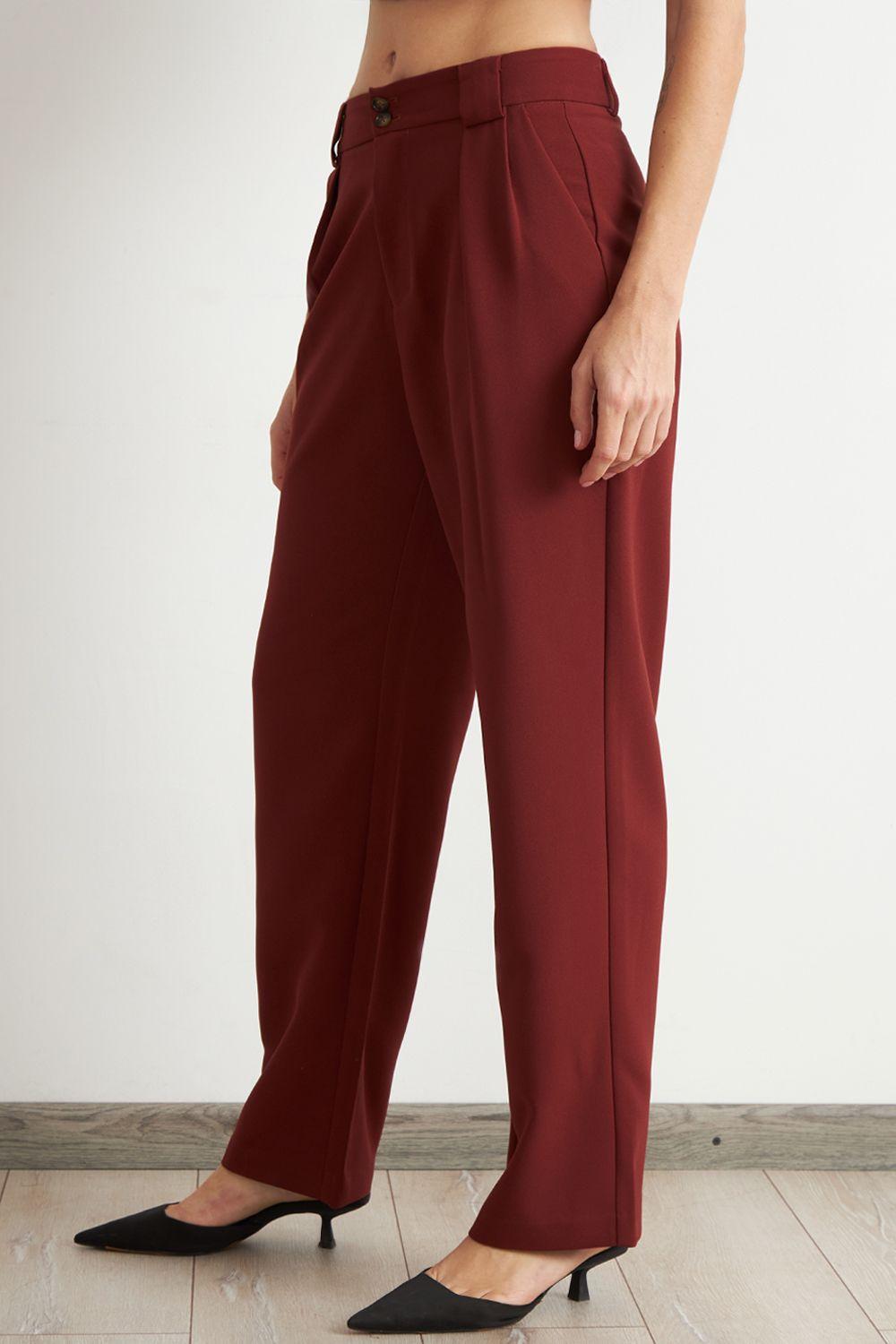 Pantalón Recto Con Pinza Óxido Nicopoly-2