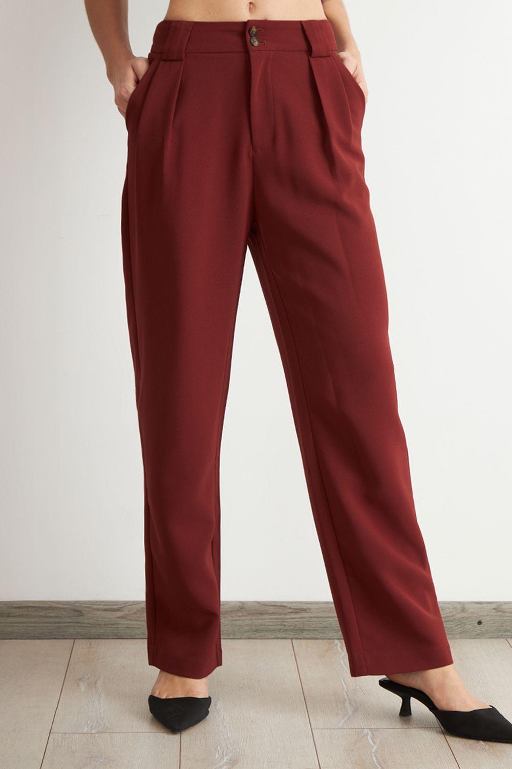 Pantalón Recto Con Pinza Óxido Nicopoly-4