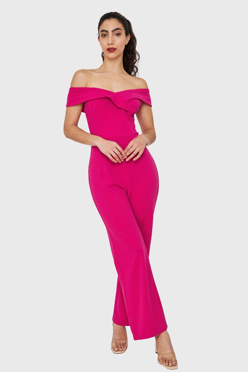 Enterito Escote Bardot Fucsia Nicopoly-4