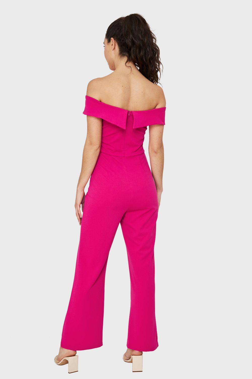 Enterito Escote Bardot Fucsia Nicopoly-3