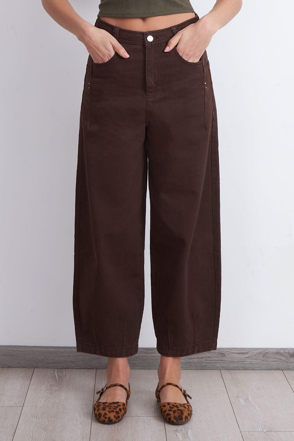 Jeans Corte Barrel Café Nicopoly-1