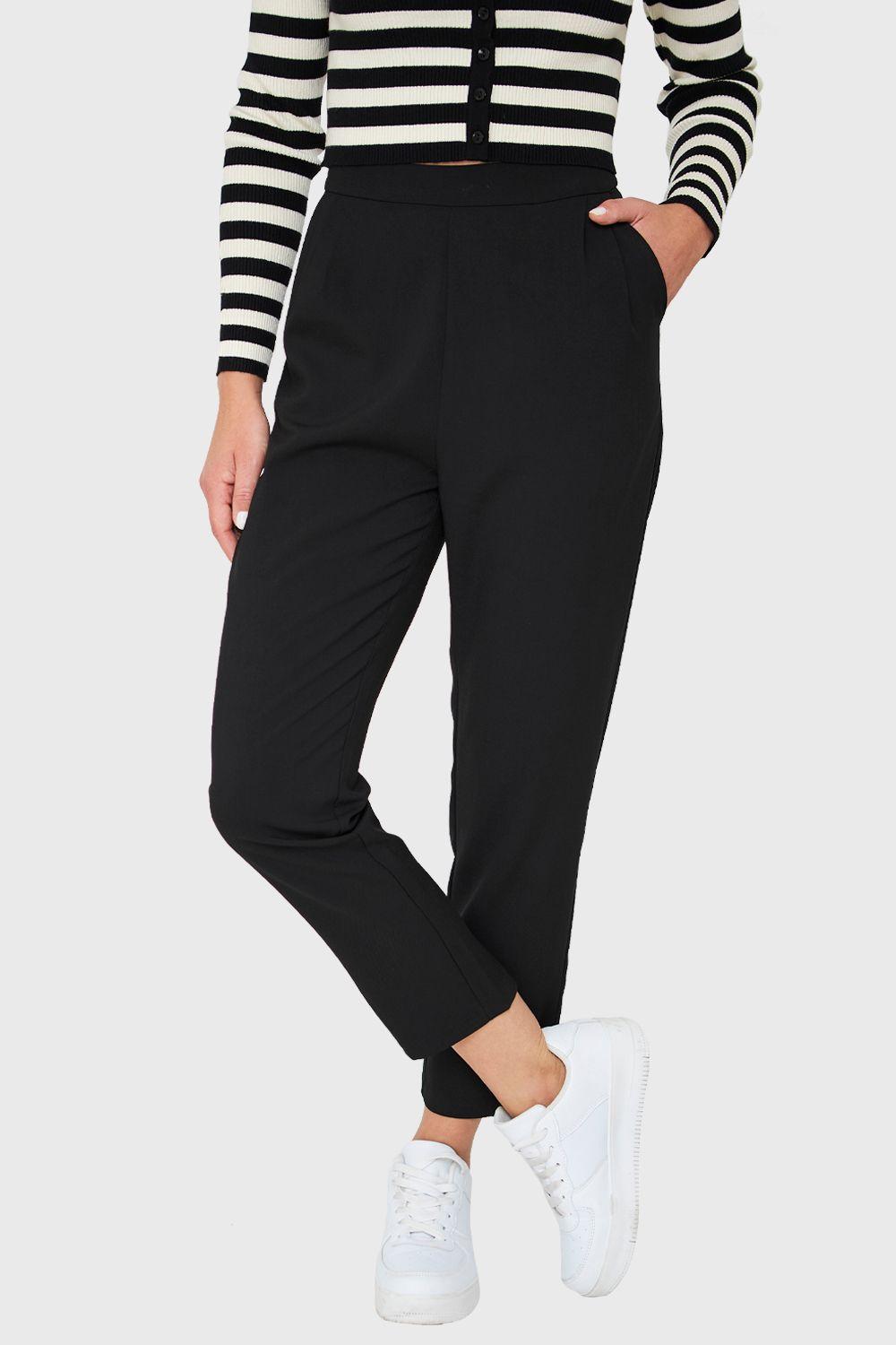 Pantalón Tiro Alto Negro Nicopoly-0