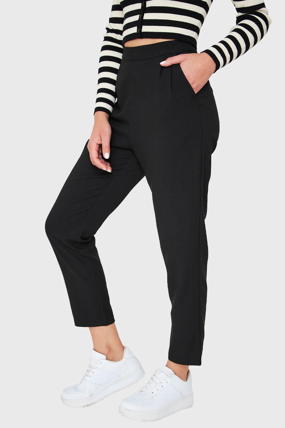 Pantalón Tiro Alto Negro Nicopoly-2