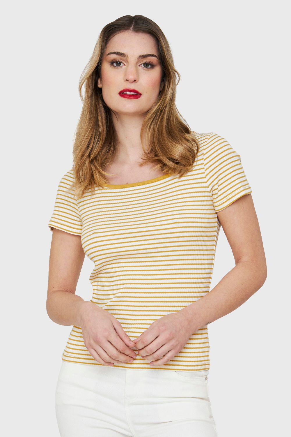 Polera Rayas Amarillo Nicopoly-4