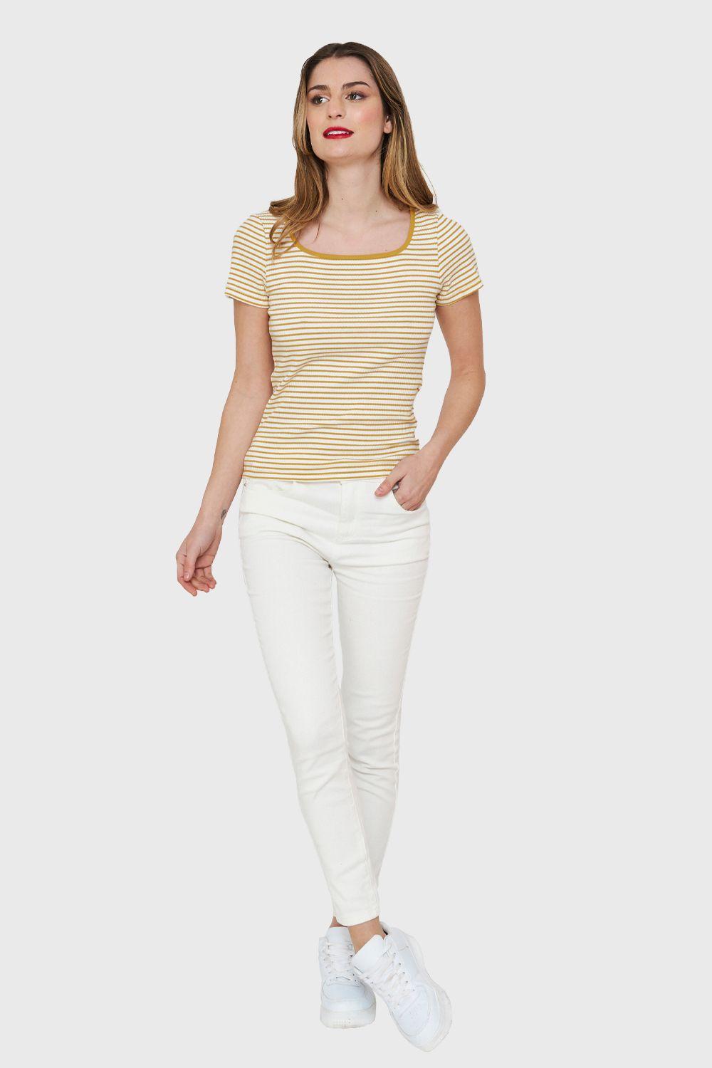 Polera Rayas Amarillo Nicopoly-1