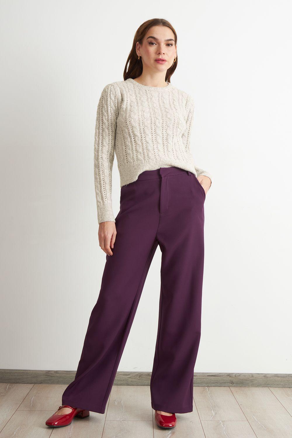 Sweater de Punto Calado Beige Nicopoly-1