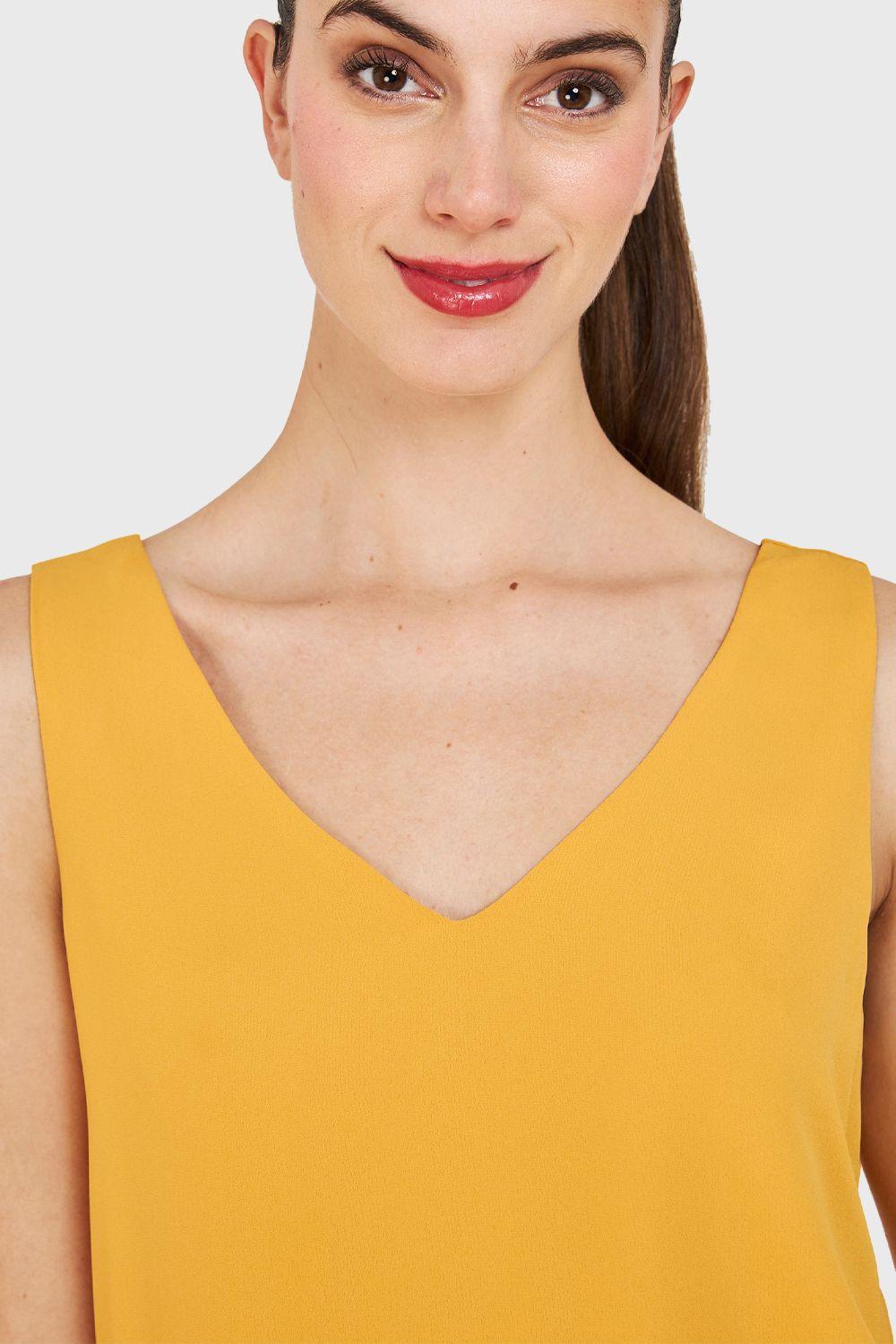 Blusa Básica Sin Mangas Amarillo Nicopoly-5