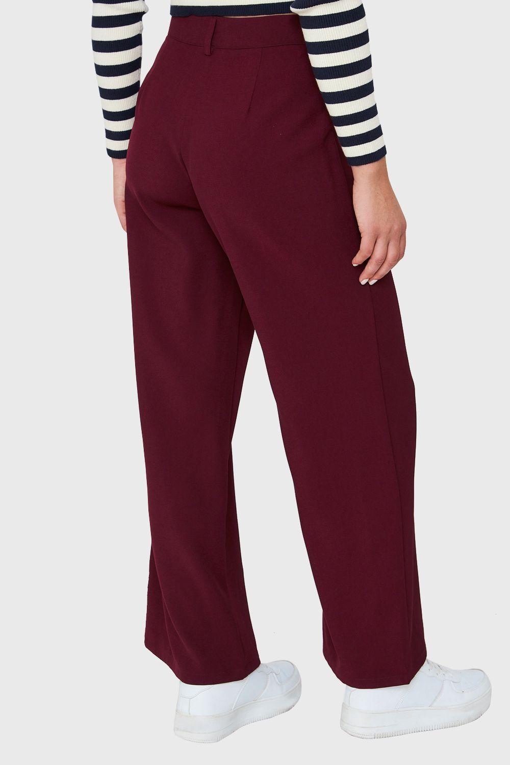Pantalón Recto Burdeo Nicopoly-3