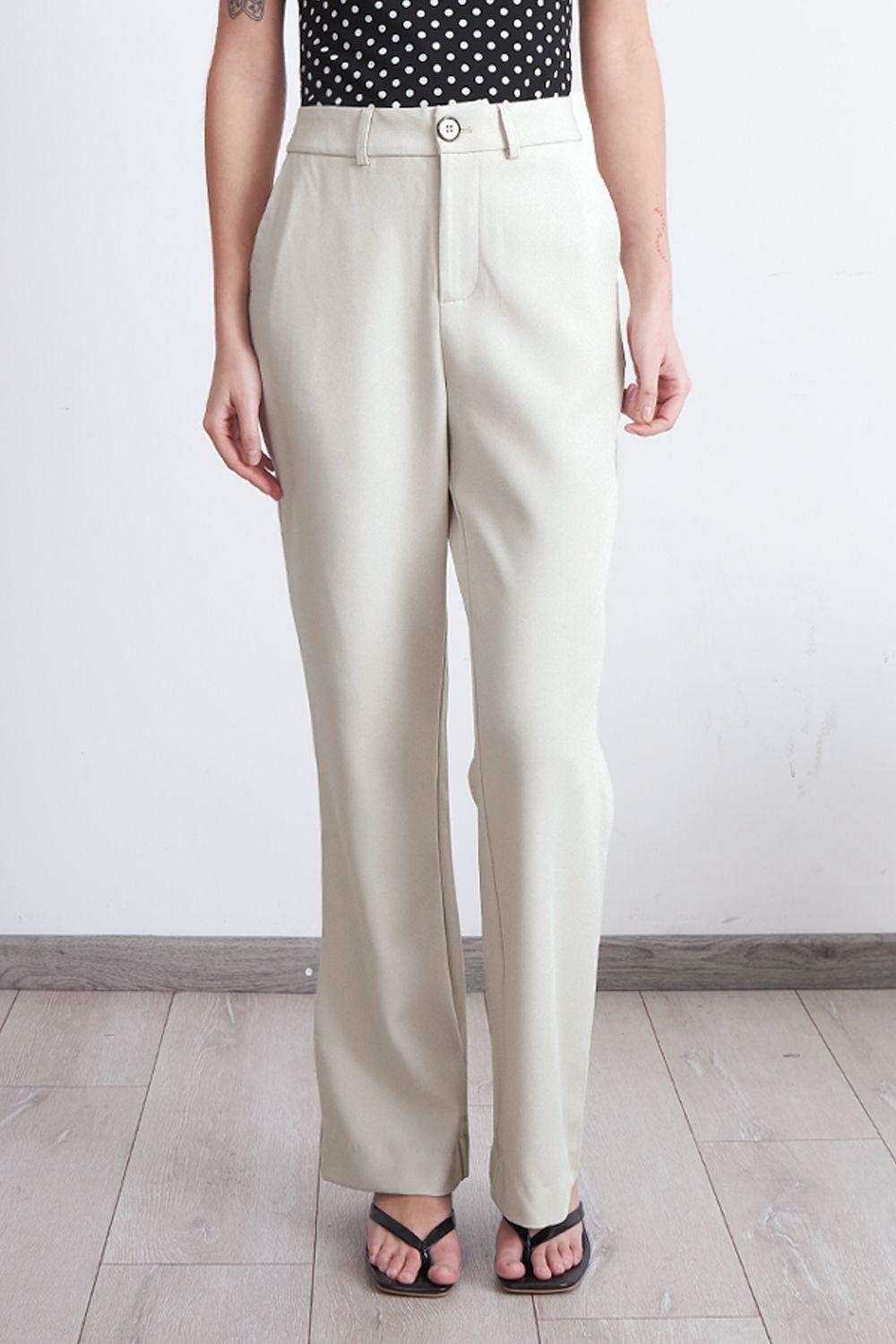 Pantalón Sastrero Recto Blanco Nicopoly-0