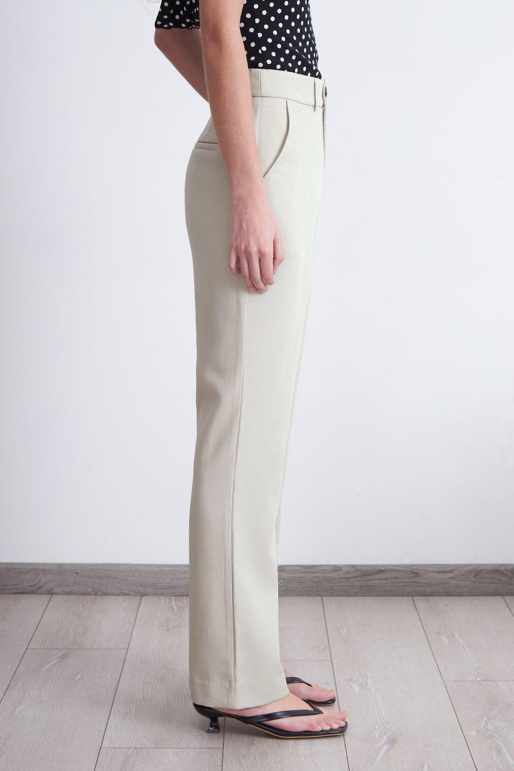 Pantalón Sastrero Recto Blanco Nicopoly-2