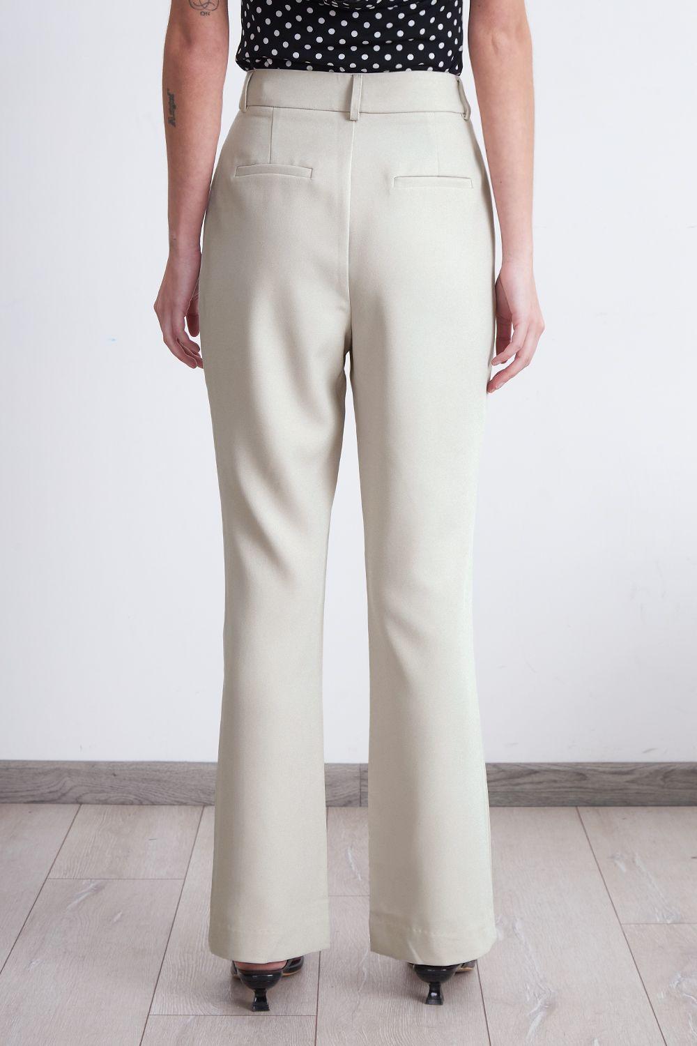 Pantalón Sastrero Recto Blanco Nicopoly-3