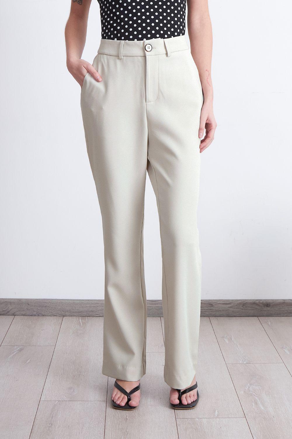 Pantalón Sastrero Recto Blanco Nicopoly-4