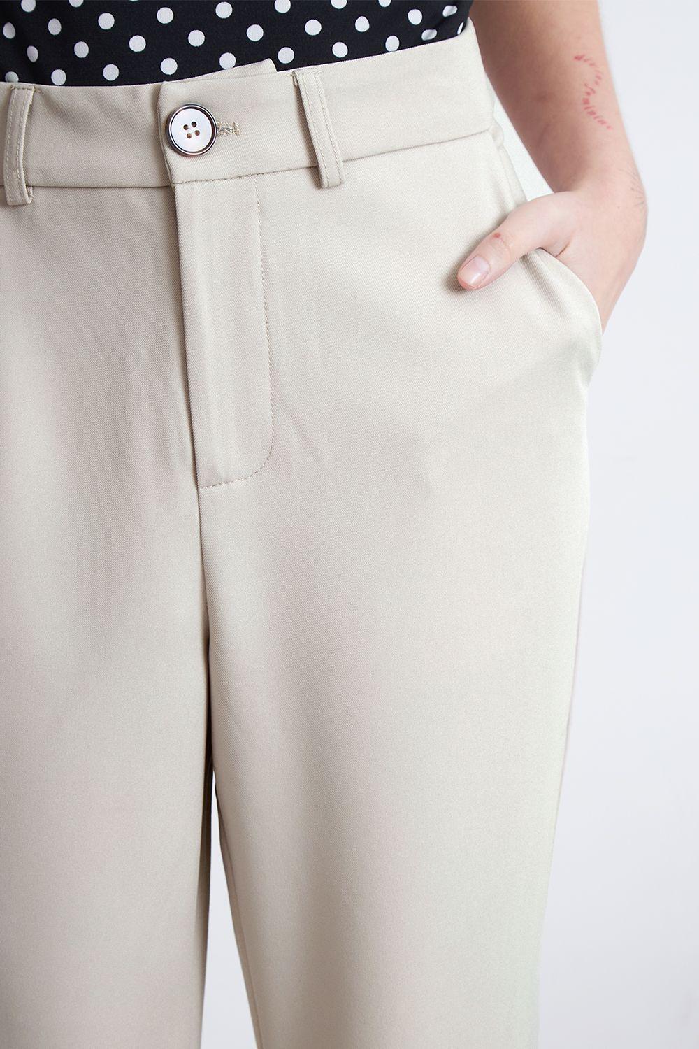 Pantalón Sastrero Recto Blanco Nicopoly-5