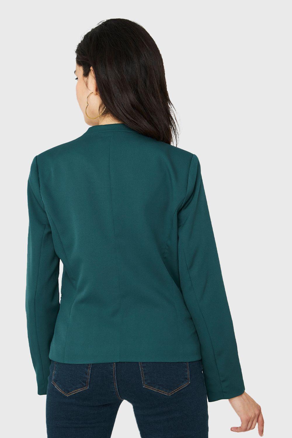 Blazer Entallado Clásico Verde Petróleo Nicopoly-3