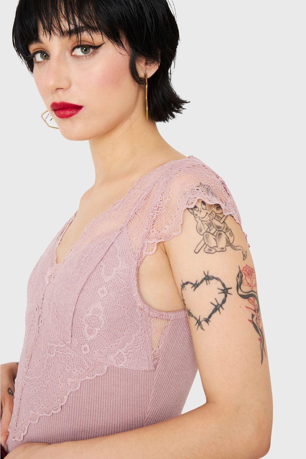 Body Canesú Encaje Rosa Nicopoly-5