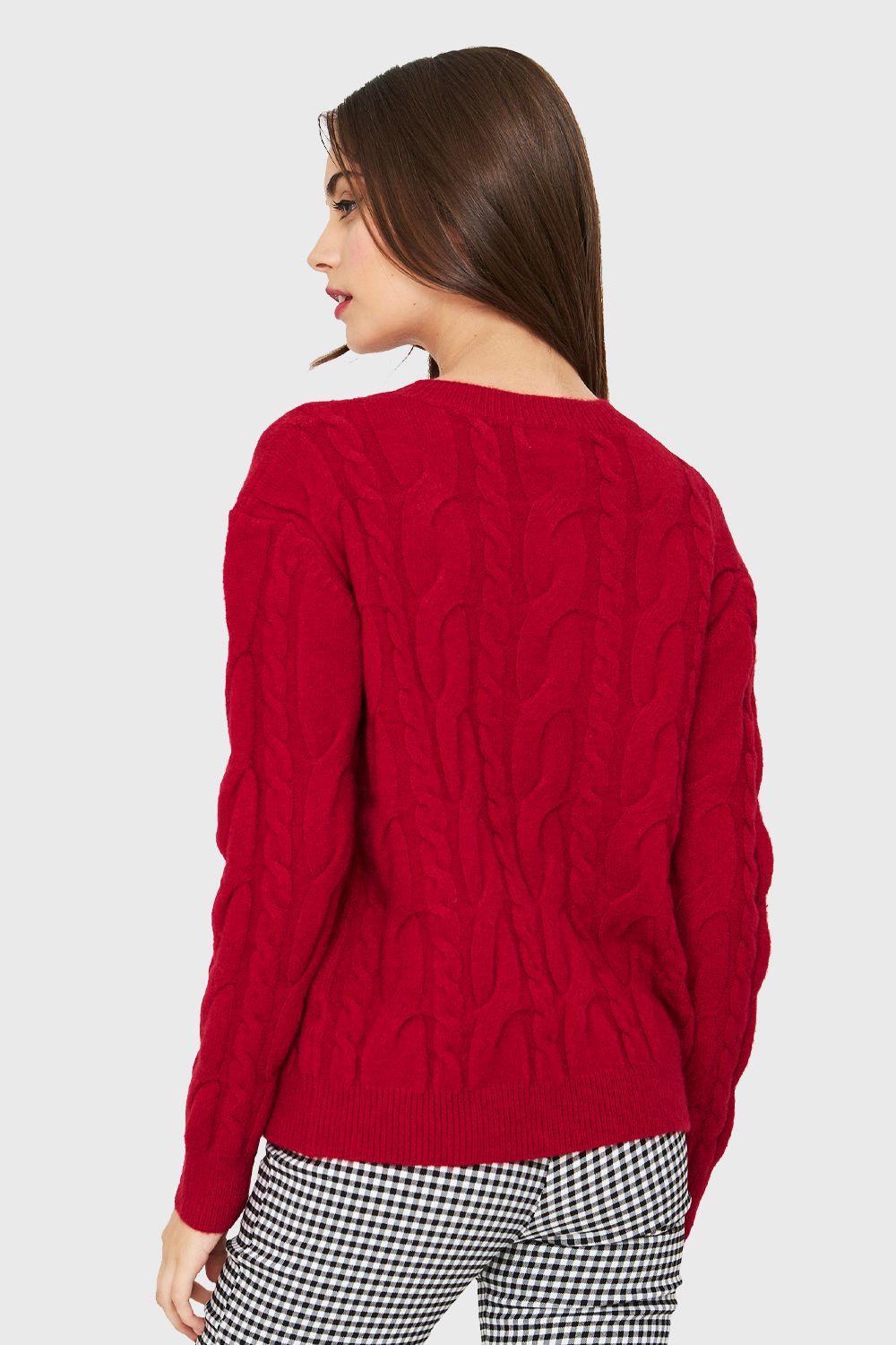 Sweater Trenzado Rojo Nicopoly-3