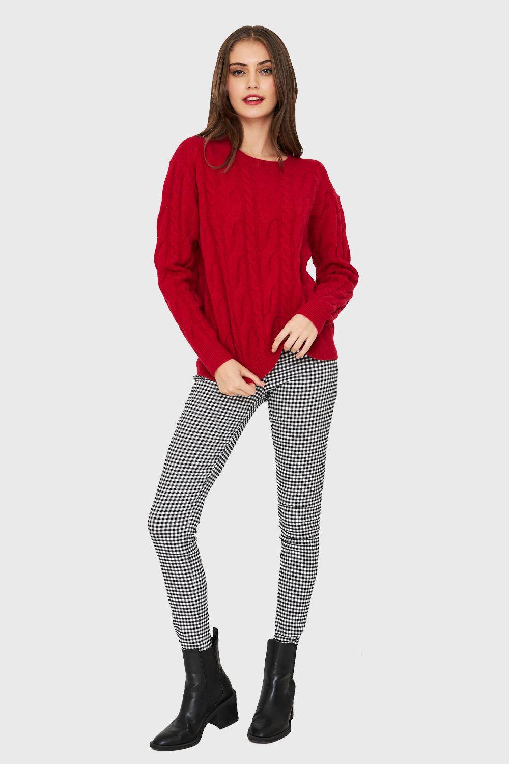 Sweater Trenzado Rojo Nicopoly-1