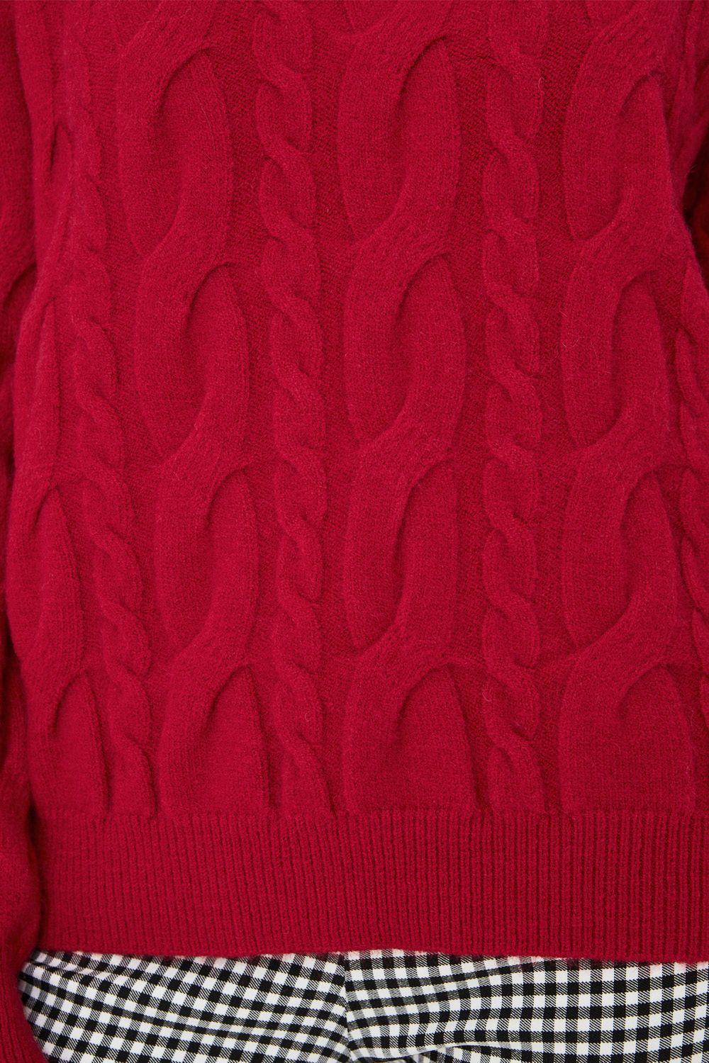 Sweater Trenzado Rojo Nicopoly-5