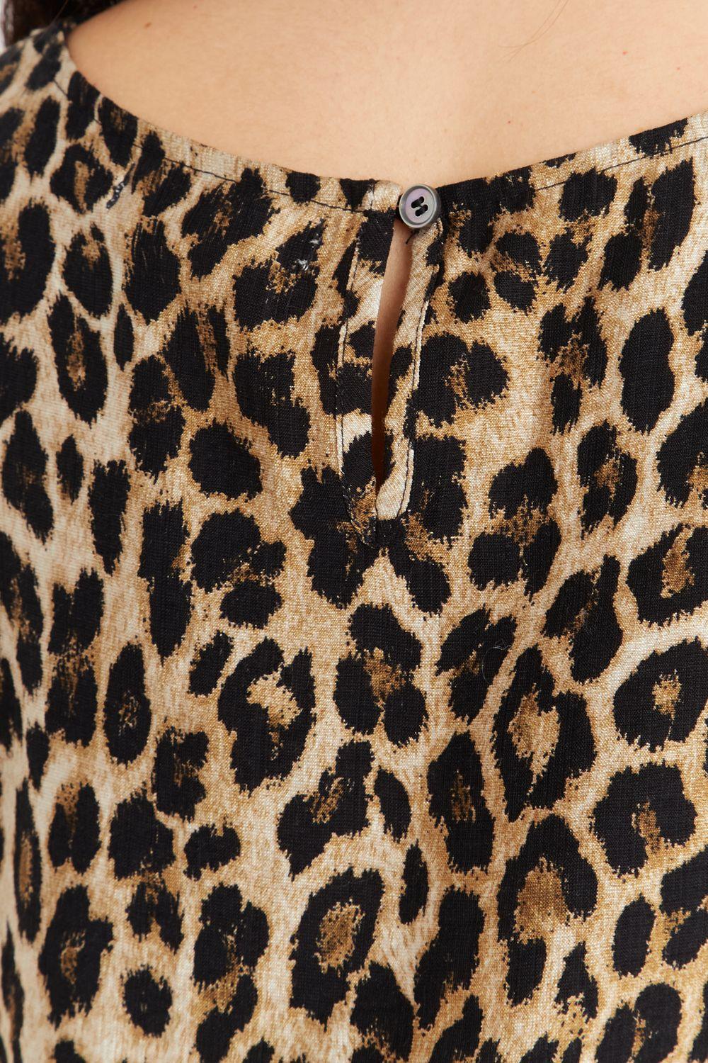 Polera Sin Mangas Leopardo Café Nicopoly-5