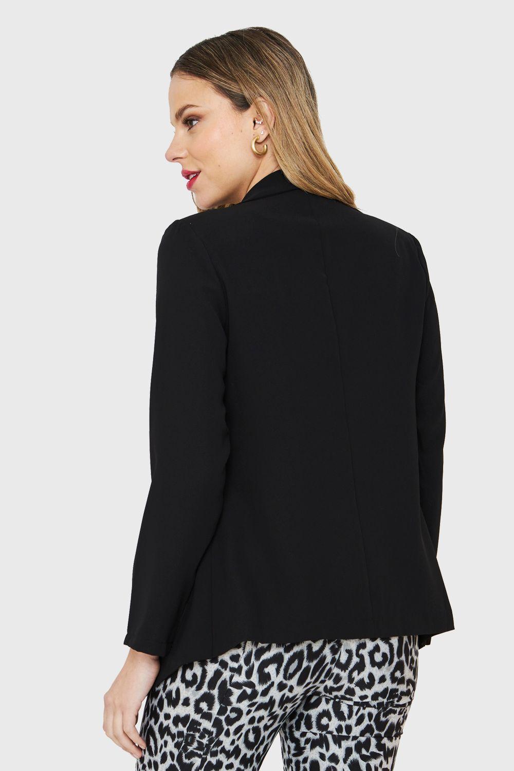 Blazer Solapa Larga Negro Nicopoly-3