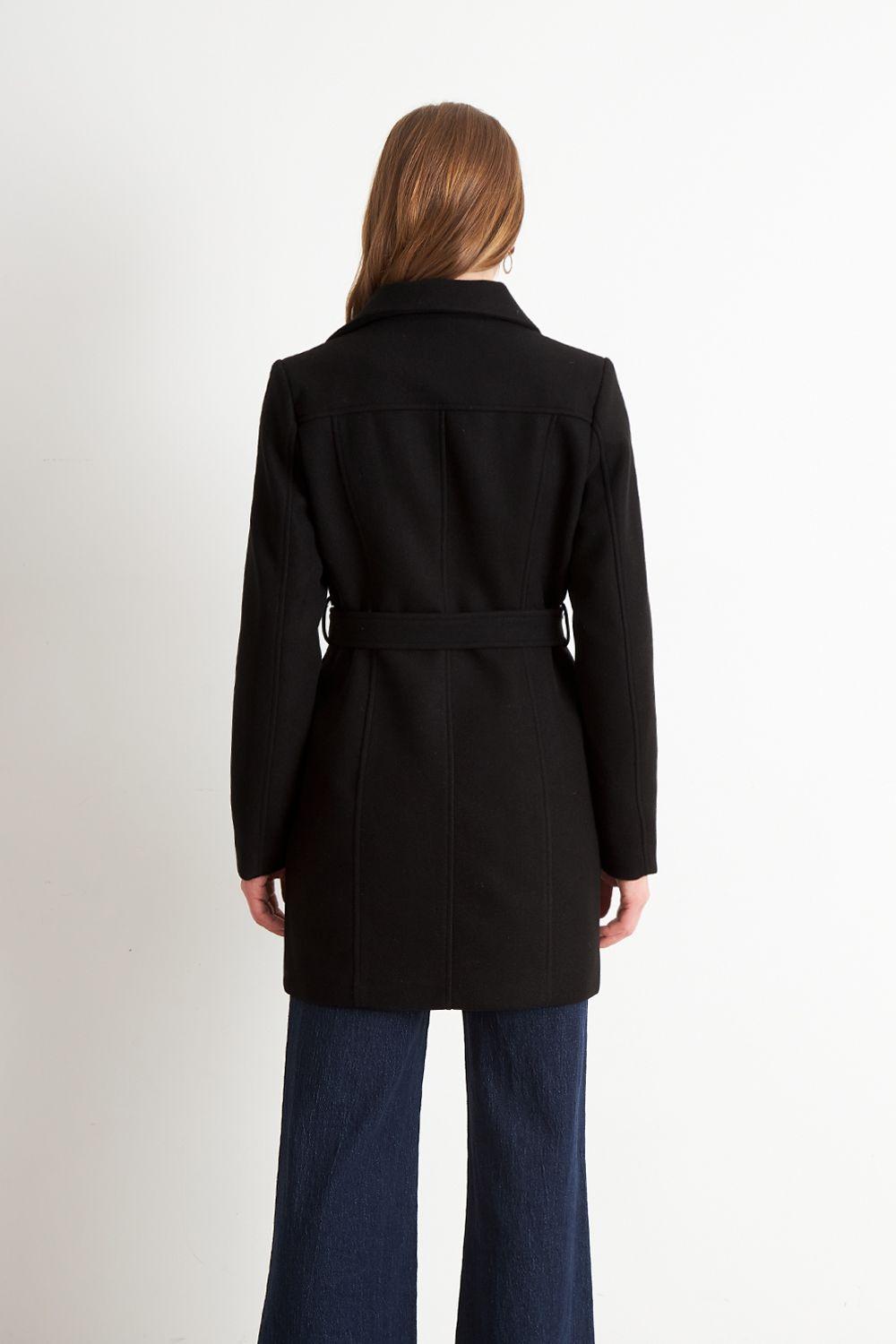 Chaqueta de Paño con Cinturón Negro Nicopoly-3