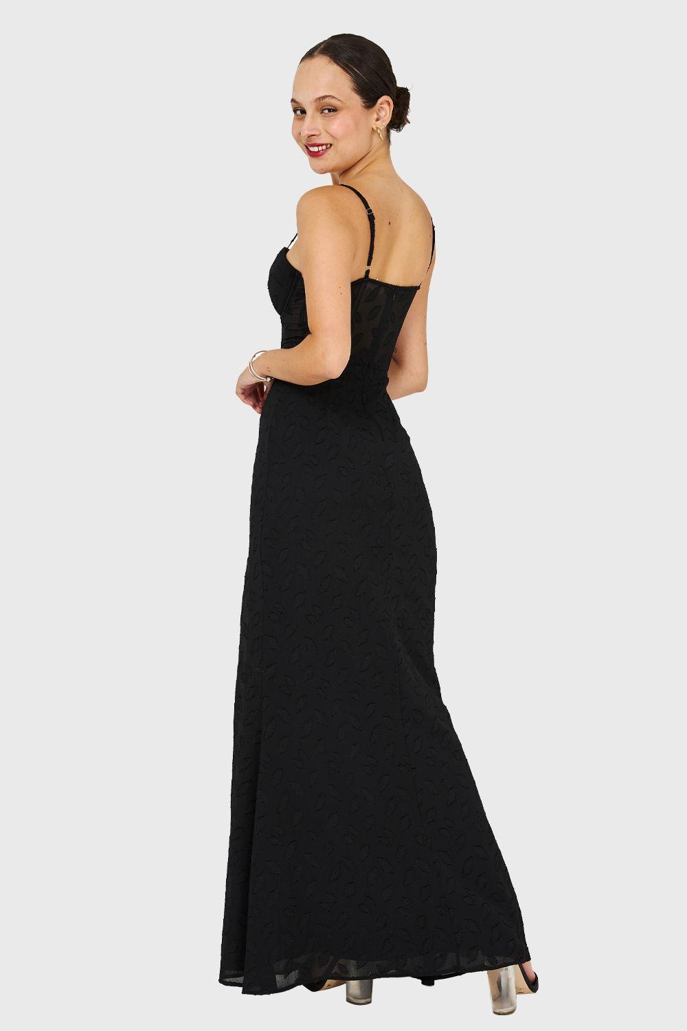 Vestido Largo Fiesta Negro Nicopoly-3