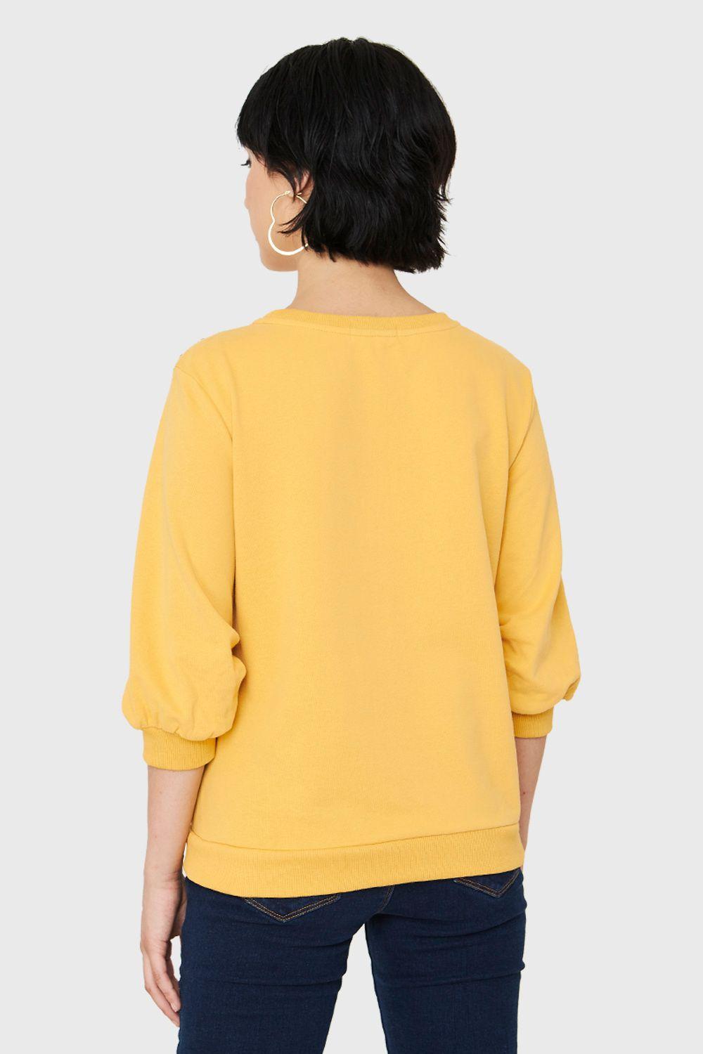 Polerón Manga Julieta 3/4 Amarillo Nicopoly-3