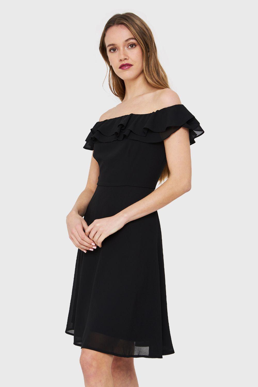 Vestido Escote Vuelo Negro Nicopoly-2