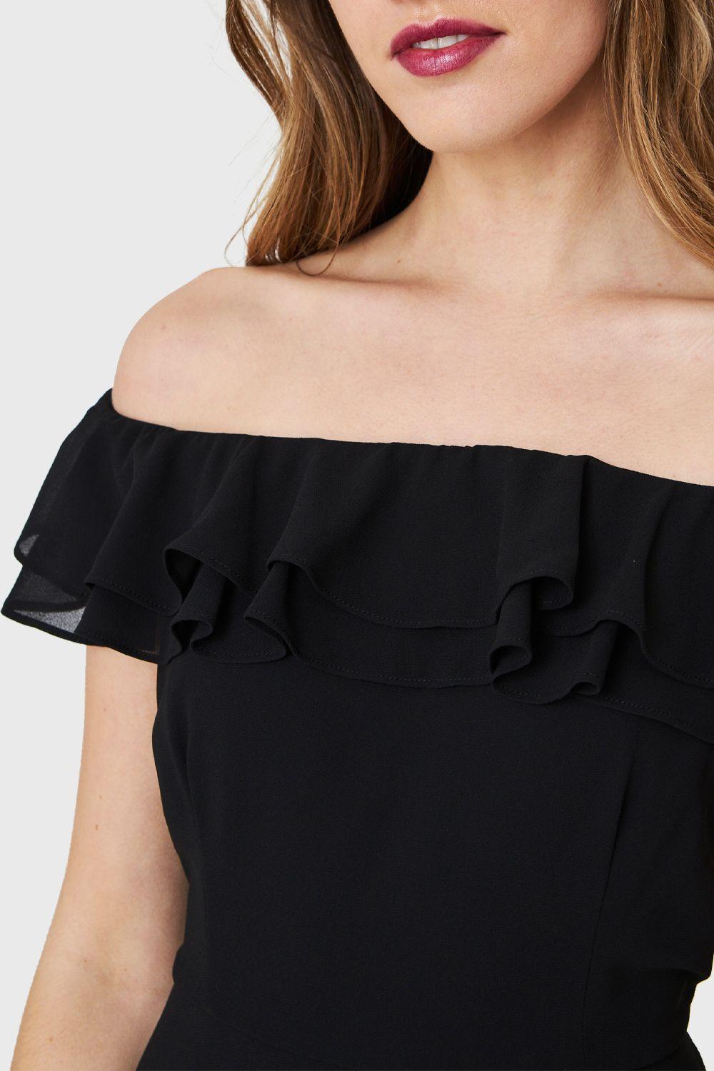 Vestido Escote Vuelo Negro Nicopoly-5