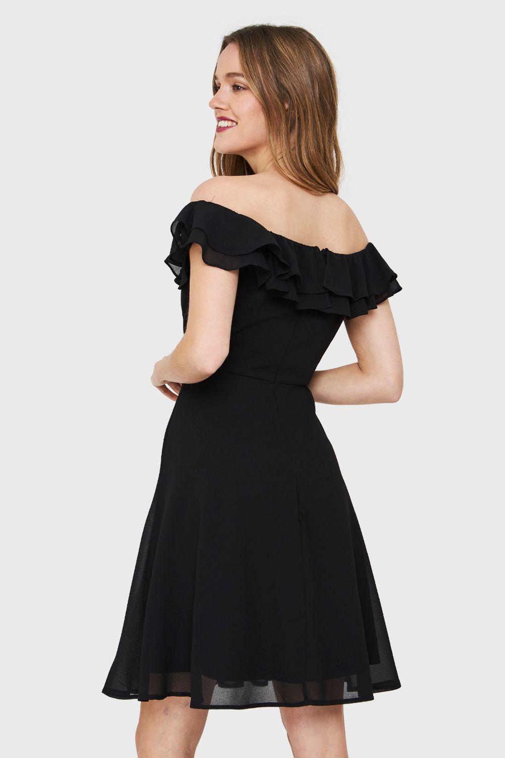 Vestido Escote Vuelo Negro Nicopoly-3