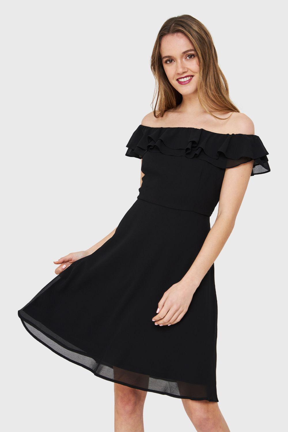 Vestido Escote Vuelo Negro Nicopoly-4
