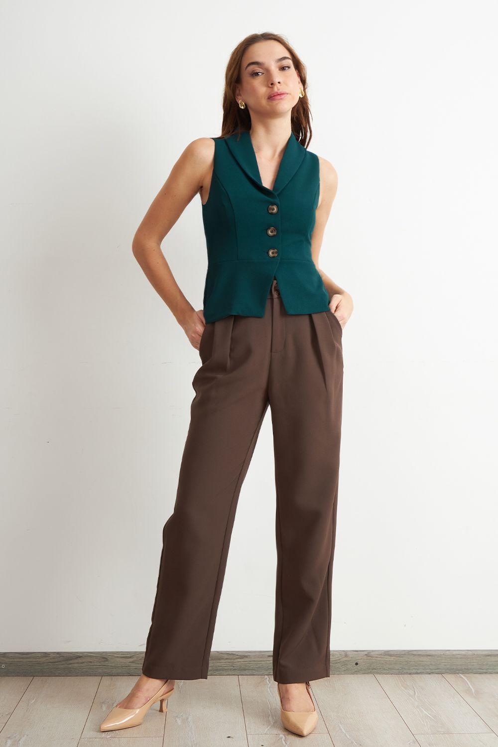 Gilet Sastre Entallado Verde Oscuro Nicopoly-1