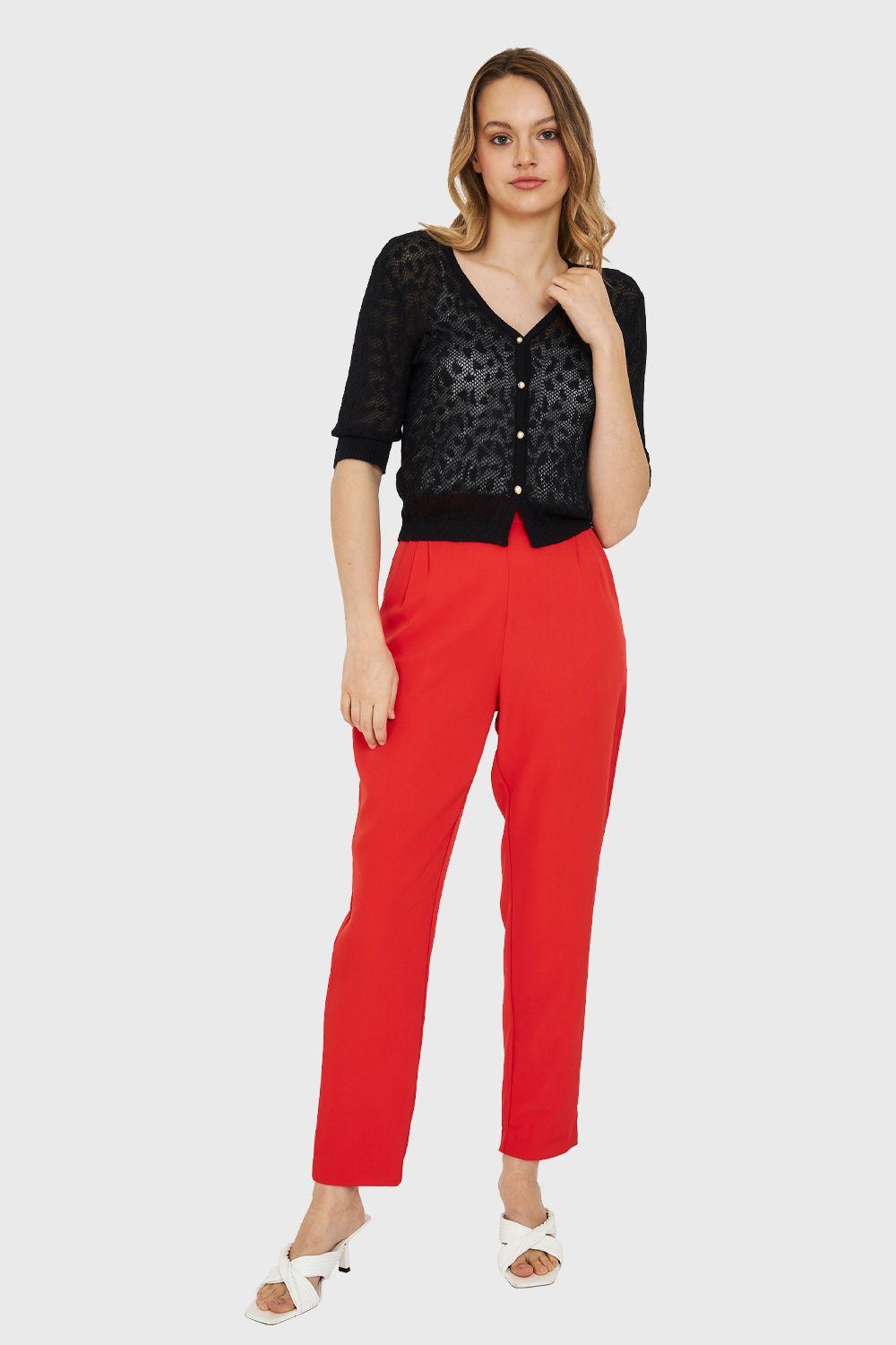 Cárdigan De Hilo Leopardo Negro Nicopoly-1