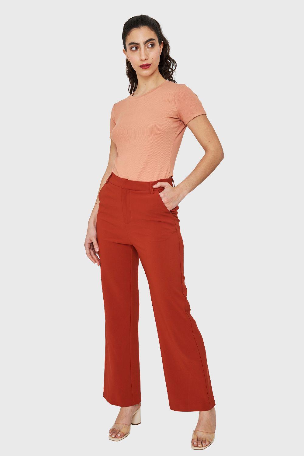 Pantalón Ancho Con Pasador Ladrillo Nicopoly-1